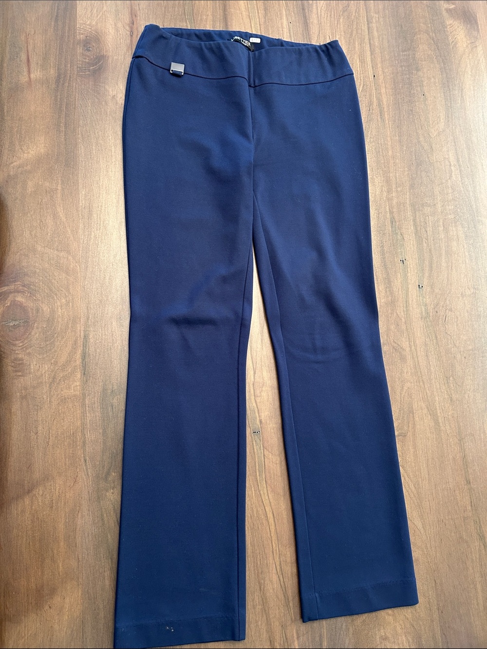 LISETTE Navy Stretch Fabric Blouse Top